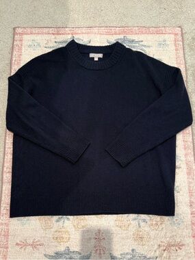 J. Crew 100% lambswool navy oversized sweater